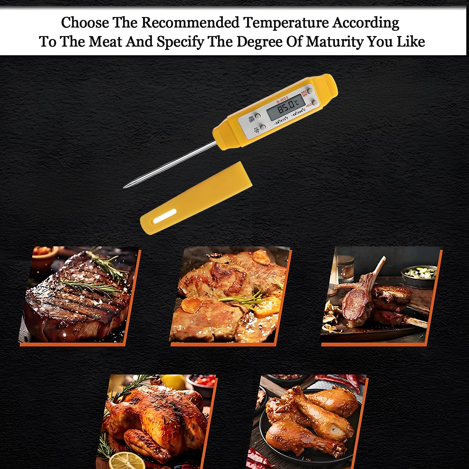 Ausenzup meat thermometer calibration button maintains long-term accuracy