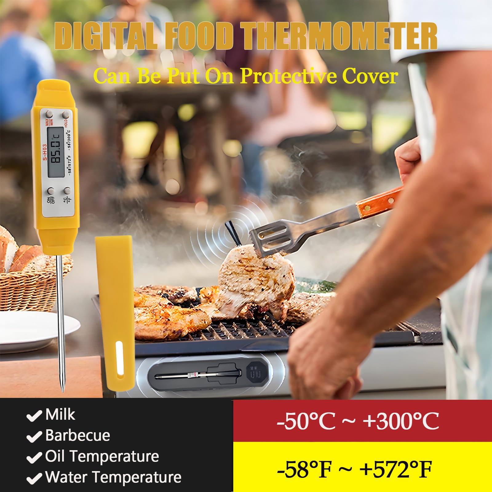 Ausenzup meat thermometer digital display shows instant temperatures for fast checks