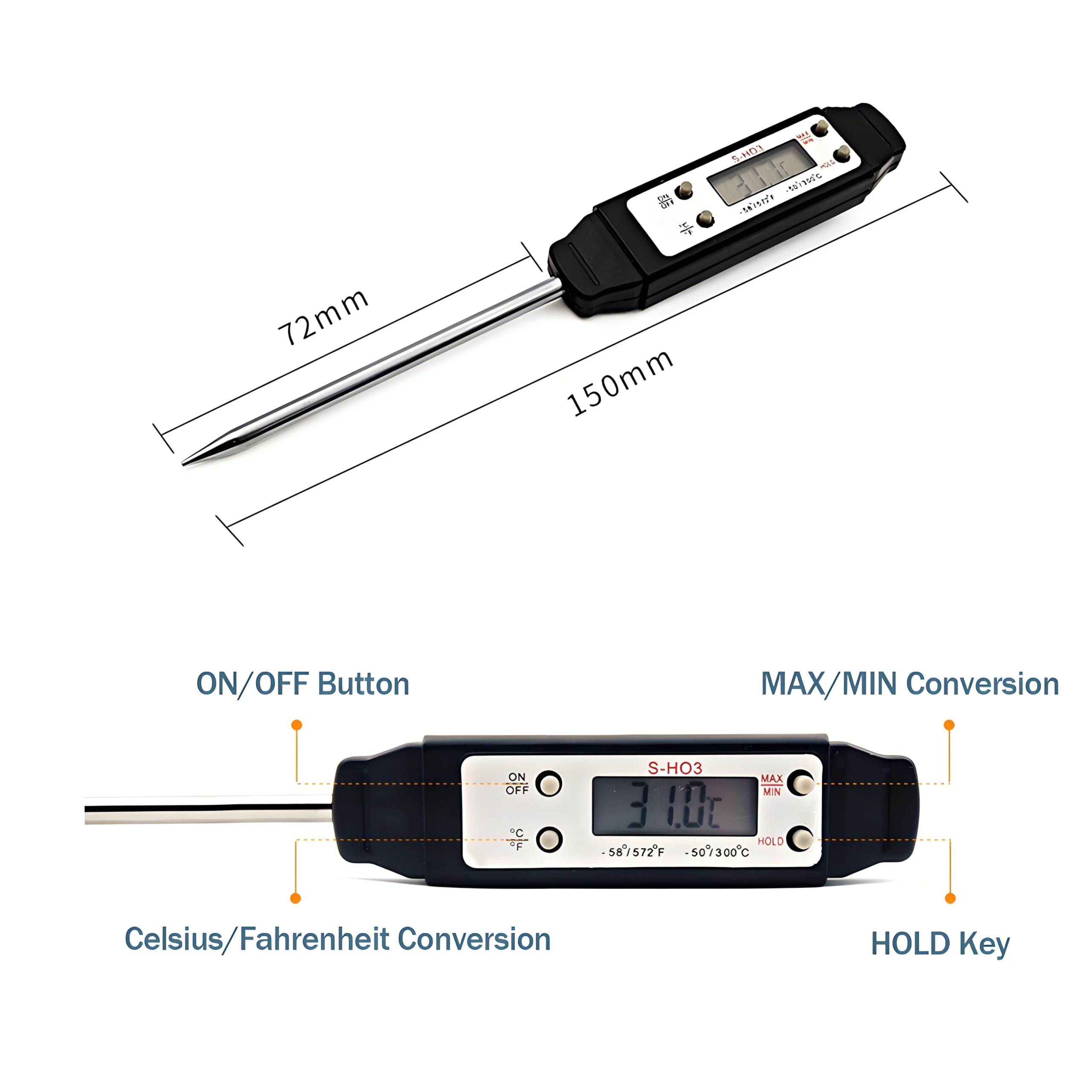 Ausenzup meat thermometer water temperature verification for liquids