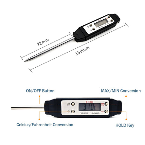 Ausenzup meat thermometer water temperature verification for liquids