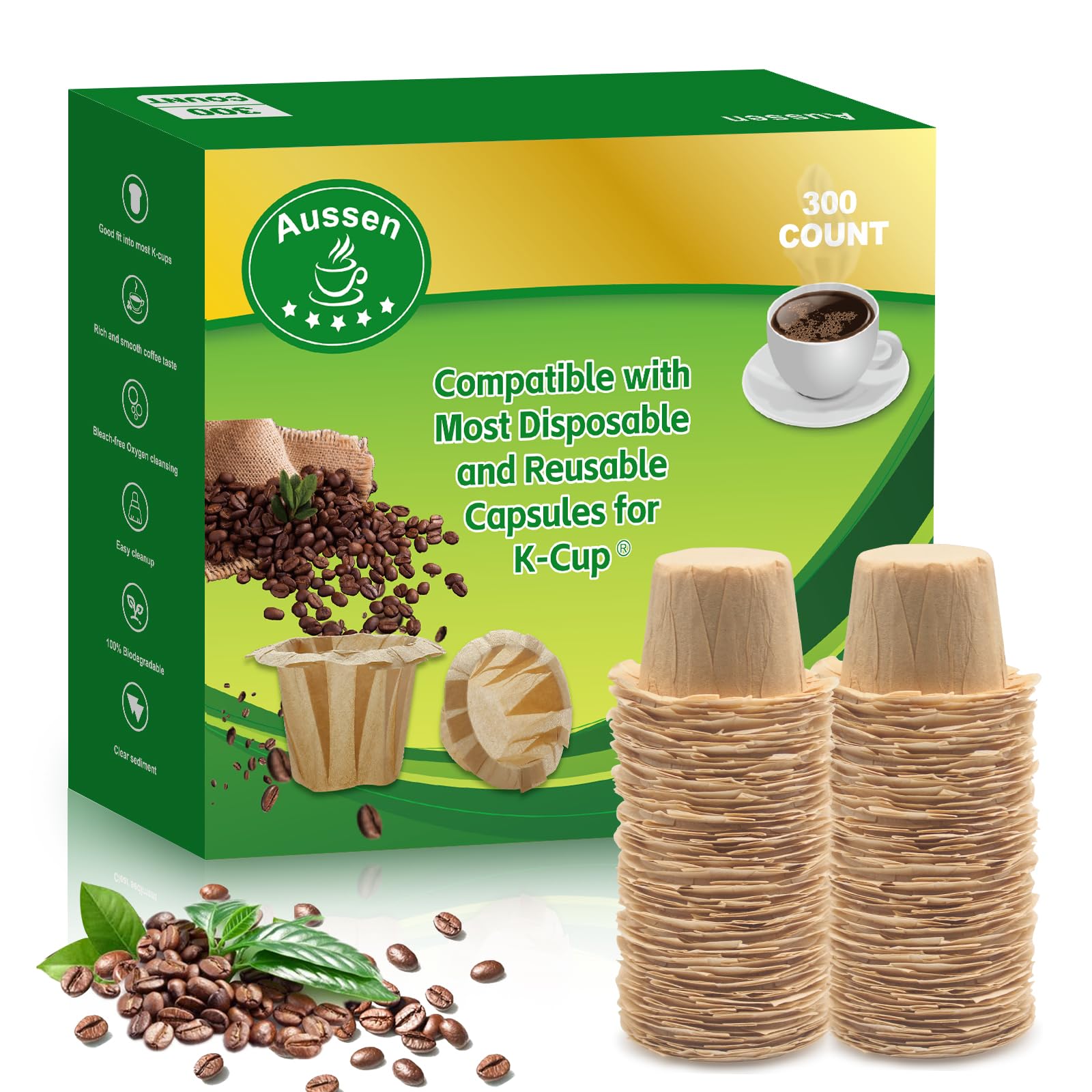 Aussen disposable coffee filter in natural paper for clean brews