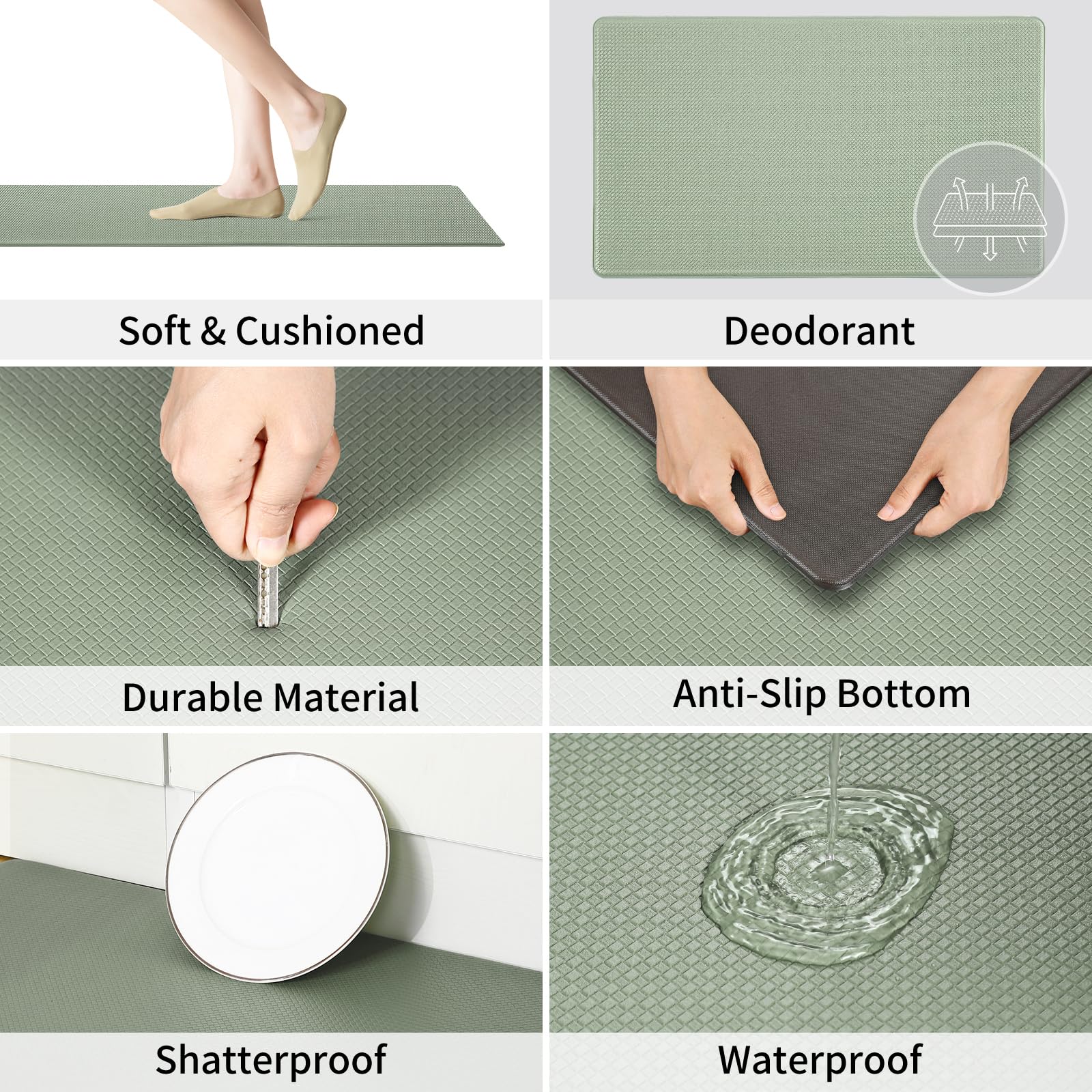 AUTODECO anti-fatigue foam layer visible for ergonomic standing.