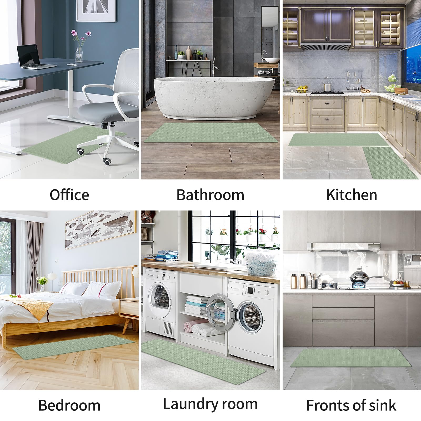 AUTODECO kitchen mats in a modern setup with color options.