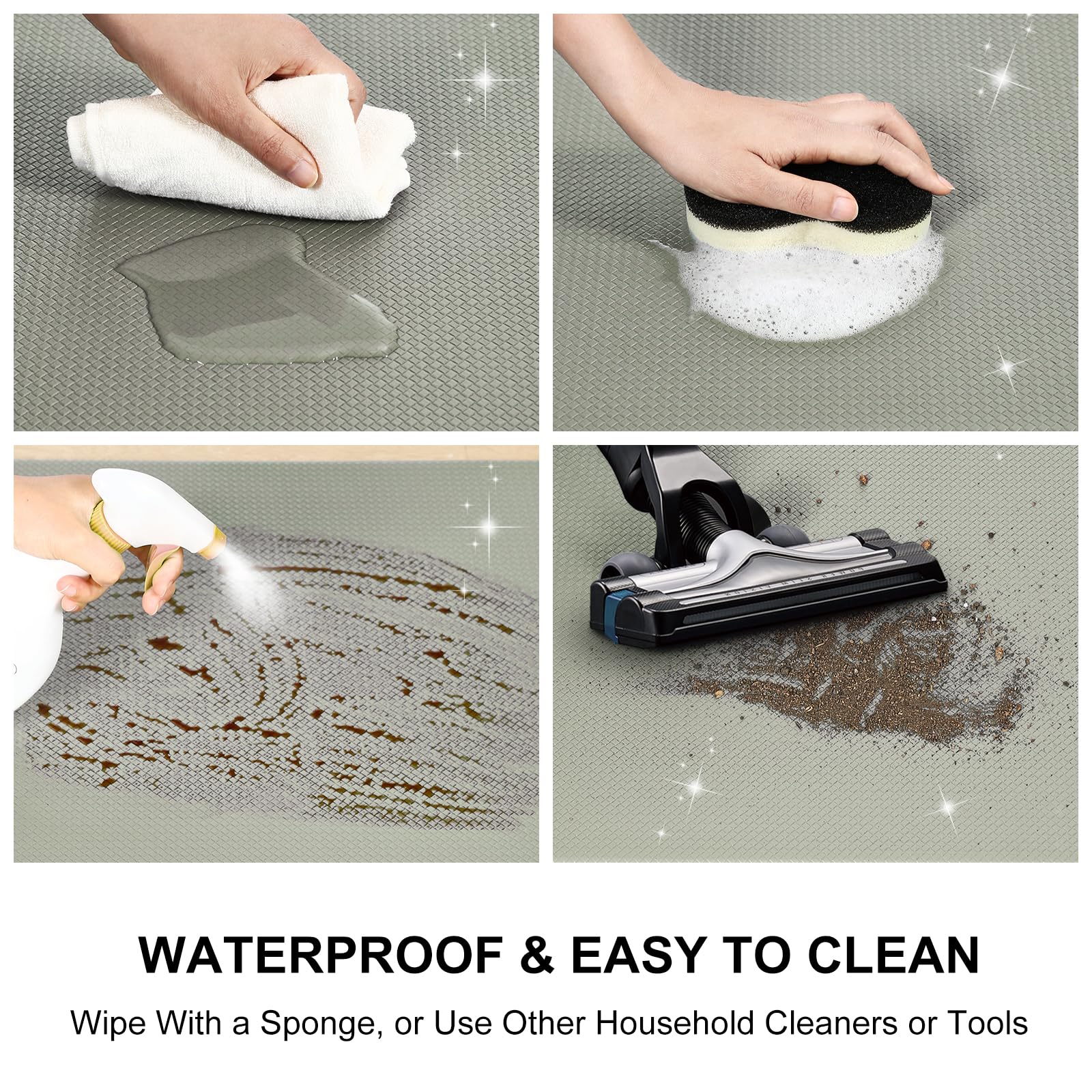 AUTODECO non-slip backing prevents shifting on smooth flooring.