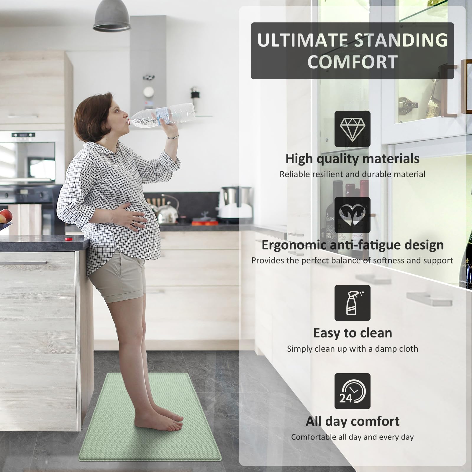 AUTODECO mats placed under sink or prep area for versatility.