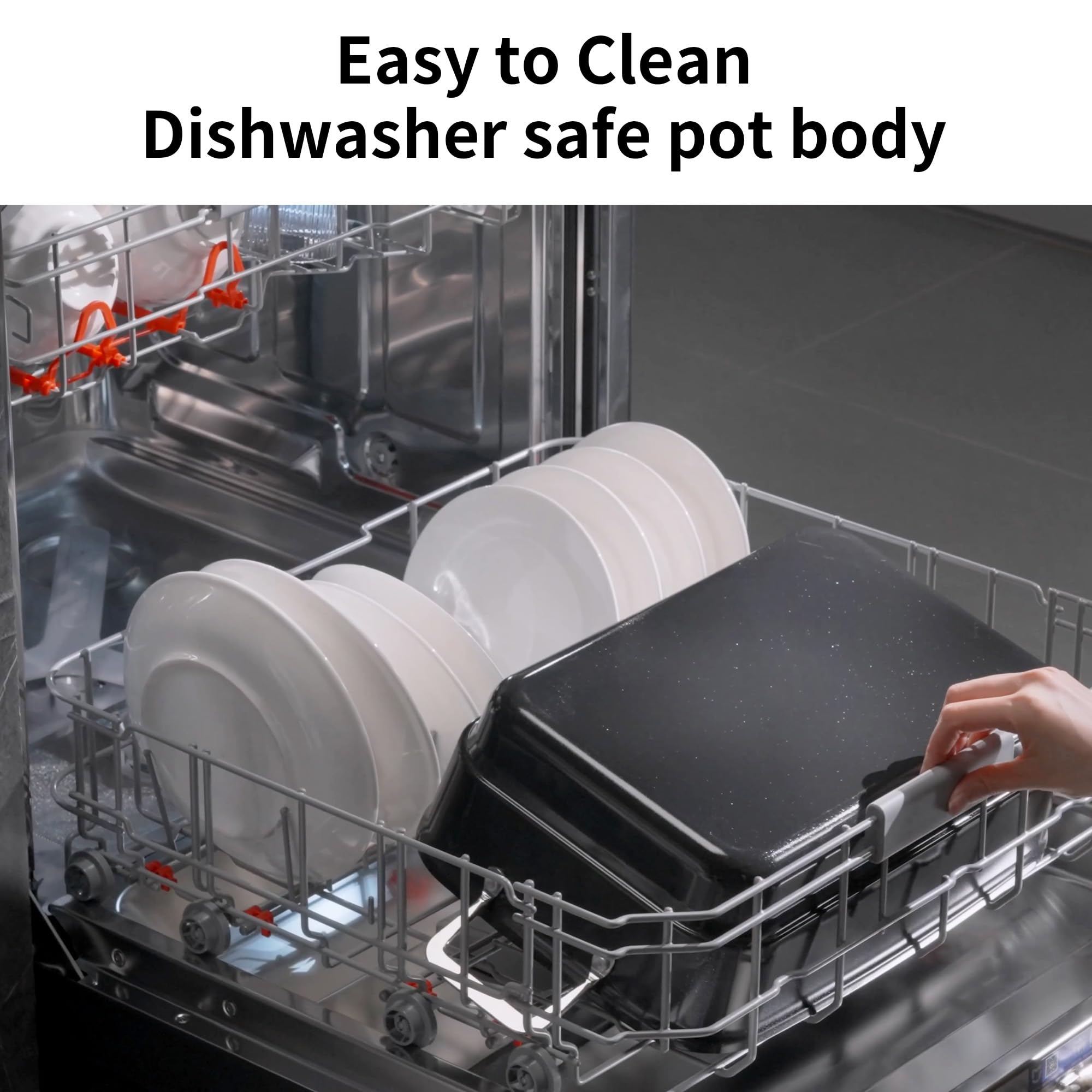 AUTUCU Slow Cooker 10-Quart oven-safe pot transfers safely to the oven