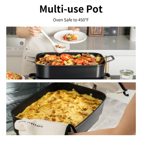 AUTUCU Slow Cooker 10-Quart ready-to-table use with heatproof handles