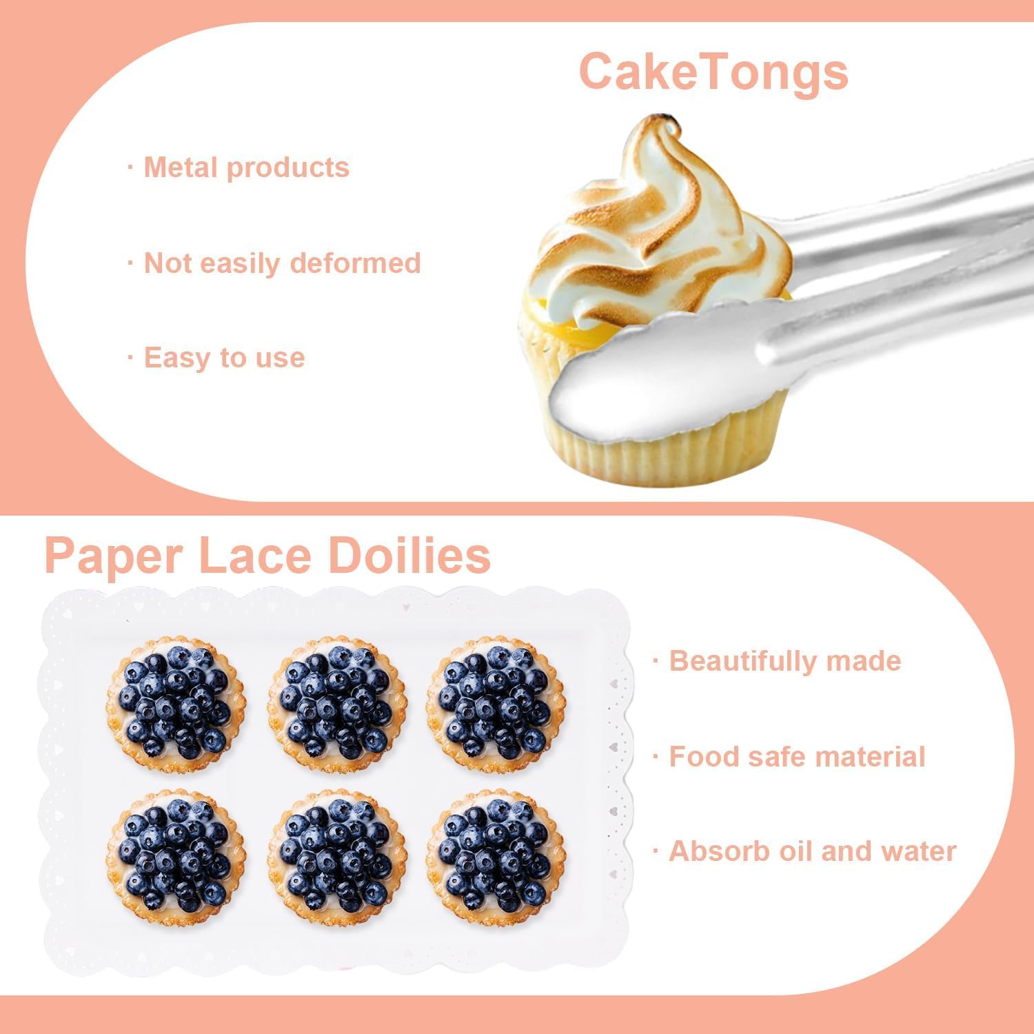 Auysbytdd dessert tongs included for easy serving.