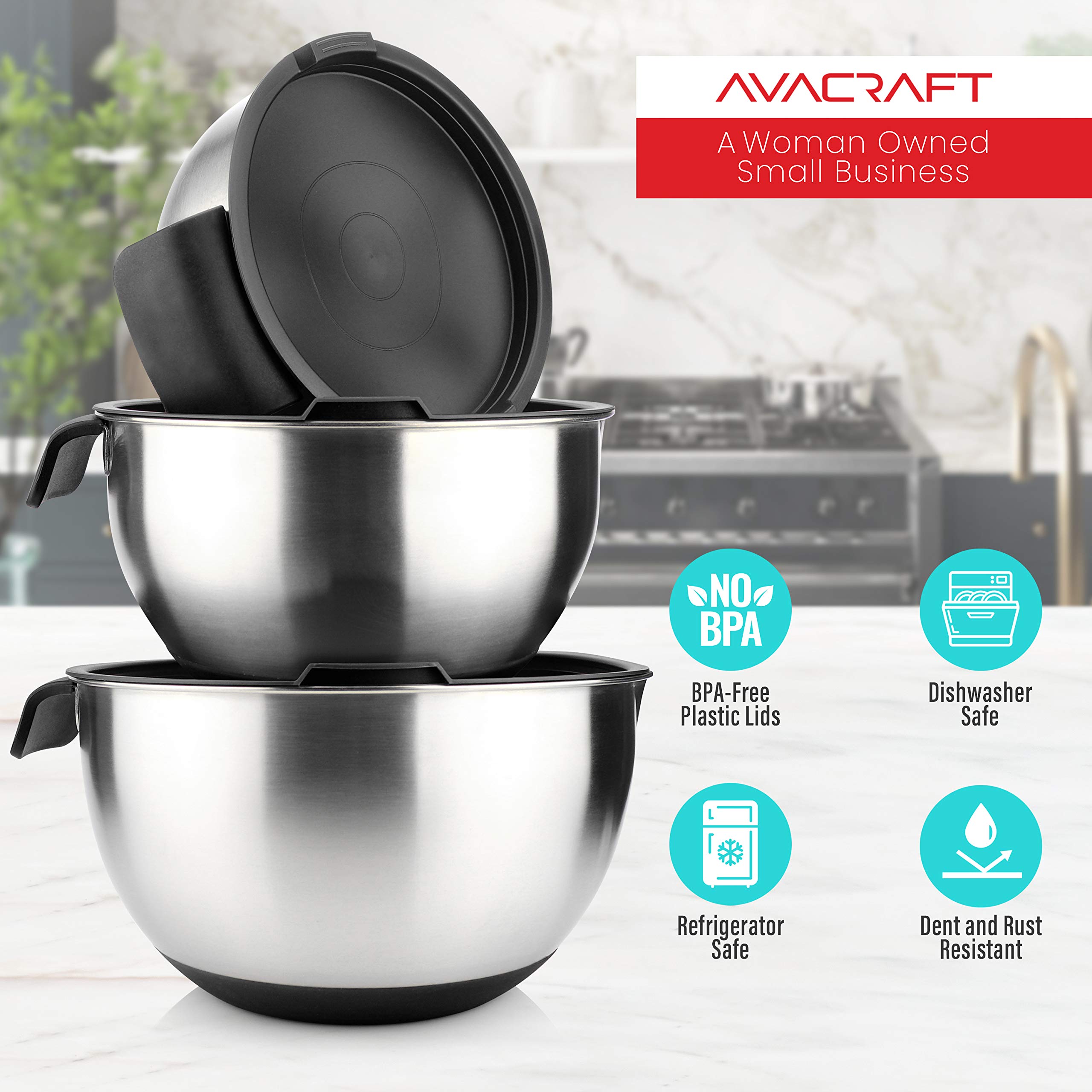 AVACRAFT 18/10 stainless steel construction resists rust and staining.