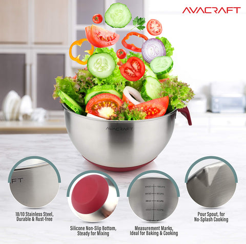 AVACRAFT bowls show inside measurement marks for precise portions.