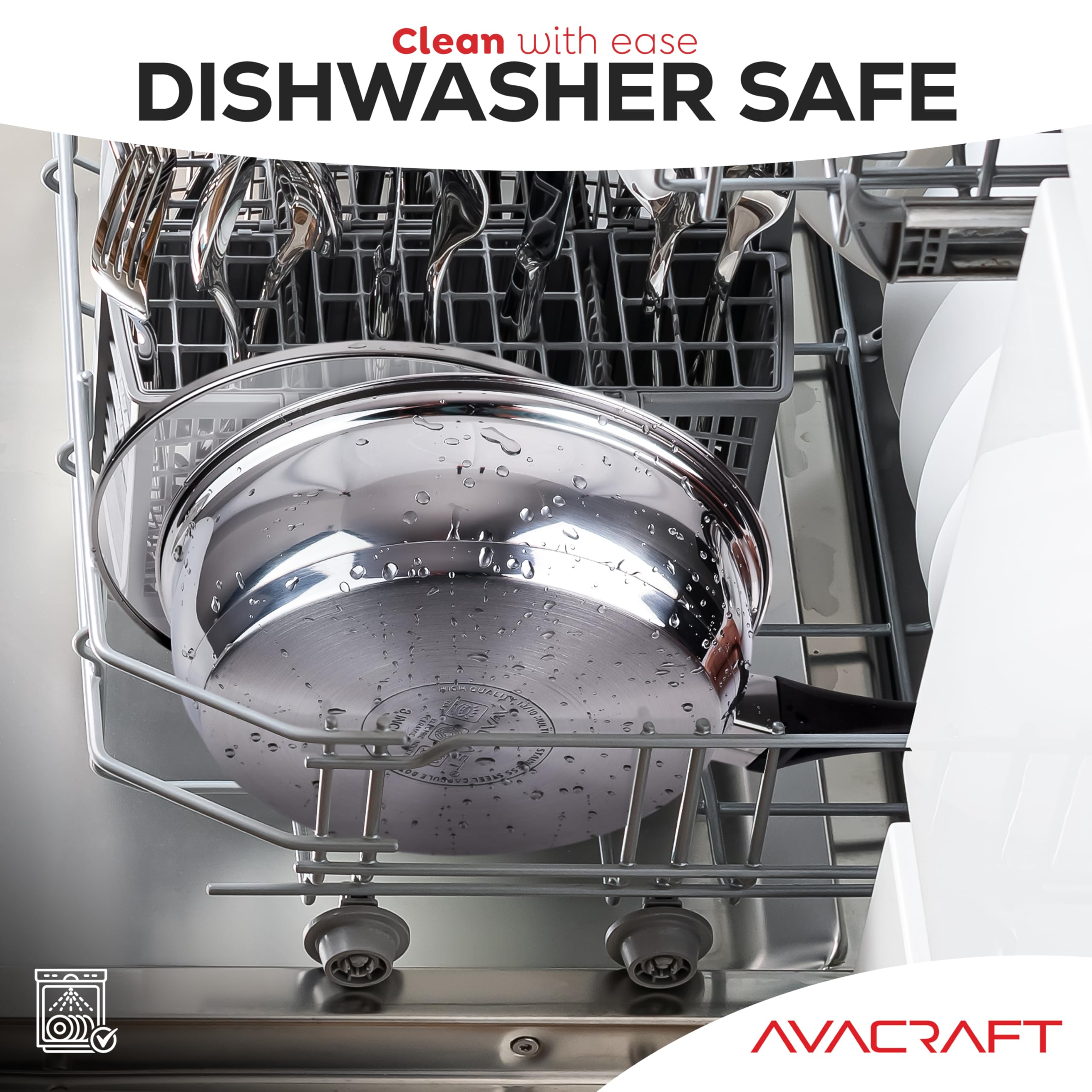 AVACRAFT non-stick cups release eggs easily and are dishwasher-safe.