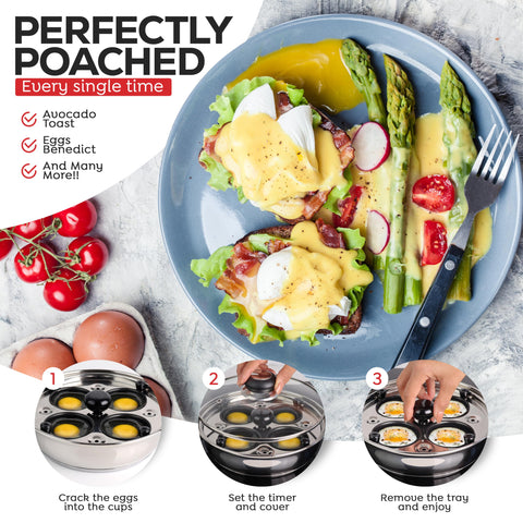 AVACRAFT tempered glass lid helps monitor steam for ideal texture.