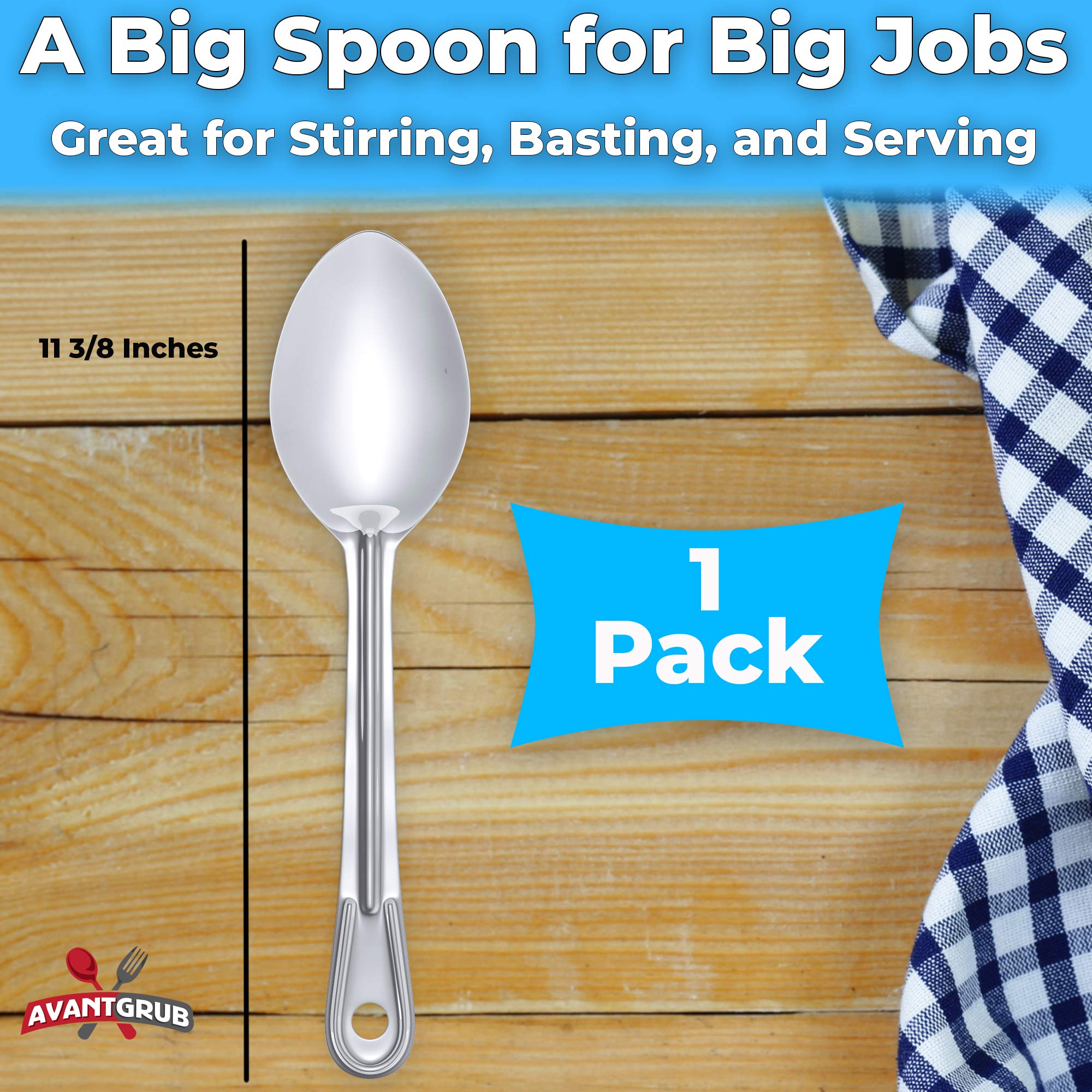 Avant Grub 11inch spoon ideal for buffet lines and catering.