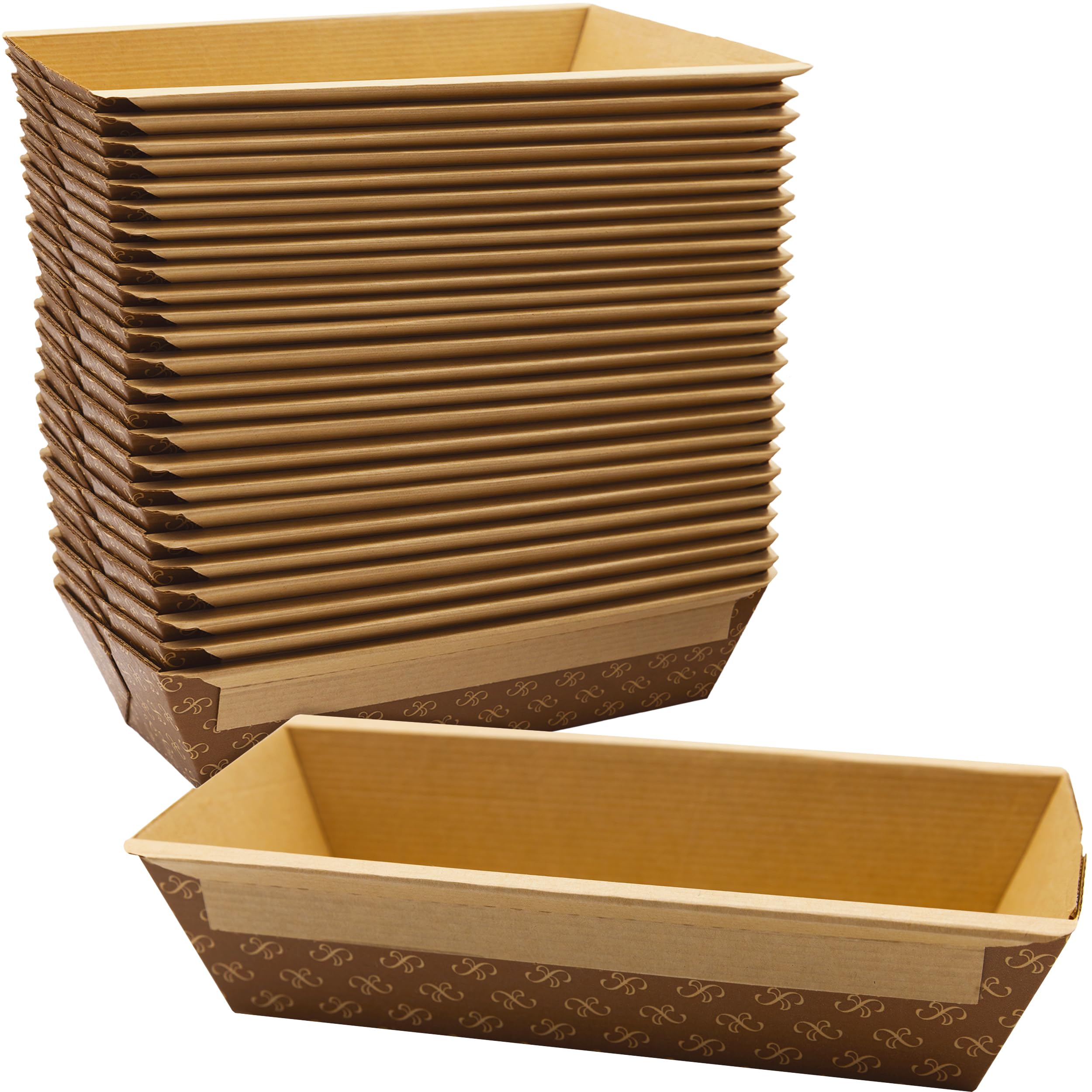Avant Grub chef-grade 1lb loaf pans, 25-pack, ideal for catering.