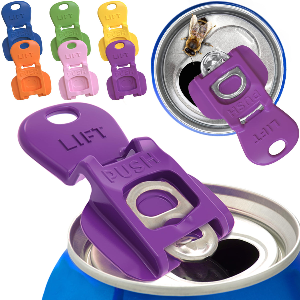 Avant Grub complete-cover easy-tab opener on a 6-pack can, easy opening