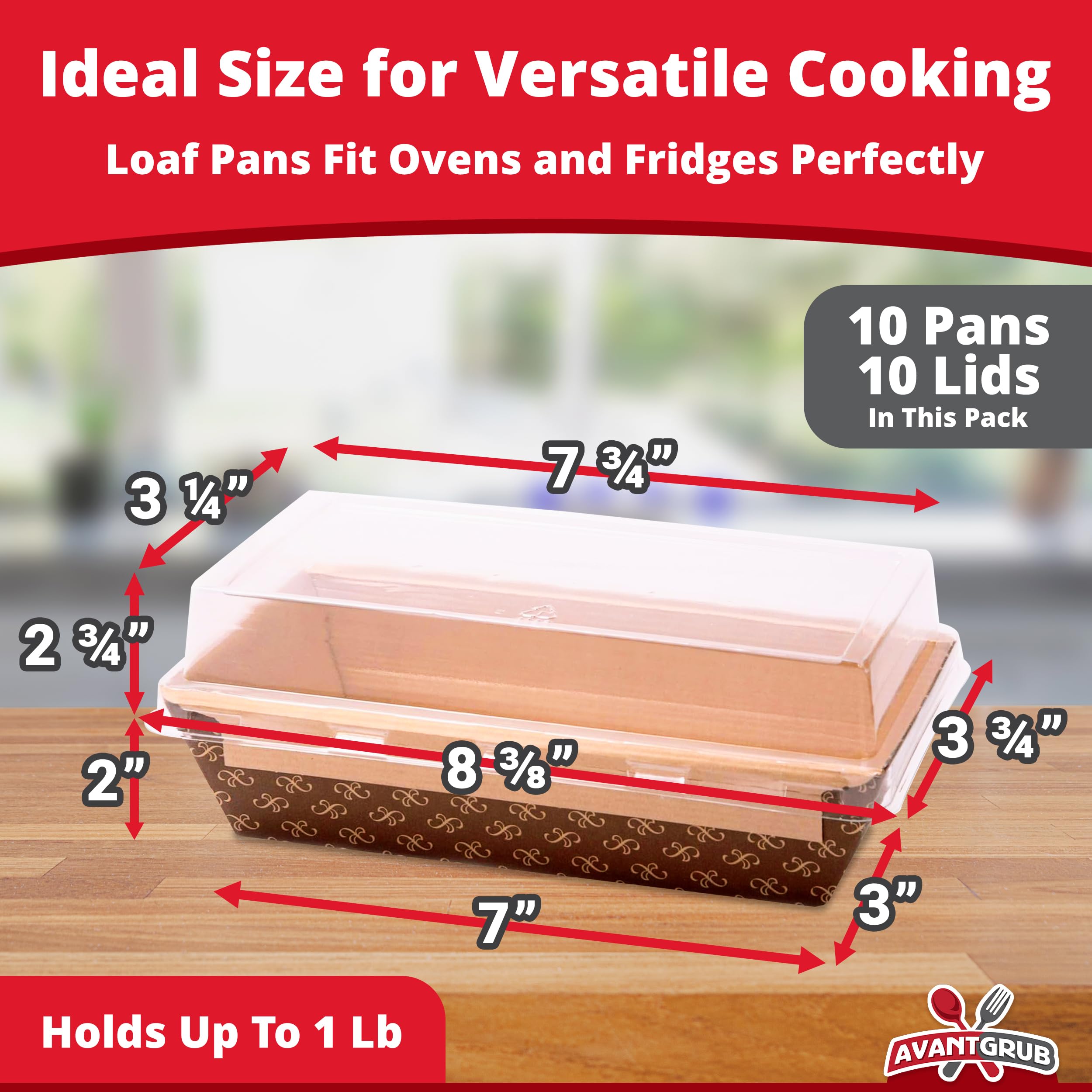Avant Grub kraft paper pan stackable design for easy storage and transport.