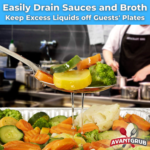 Avant Grub silver-mirror finish spoon resists scratches and rust.