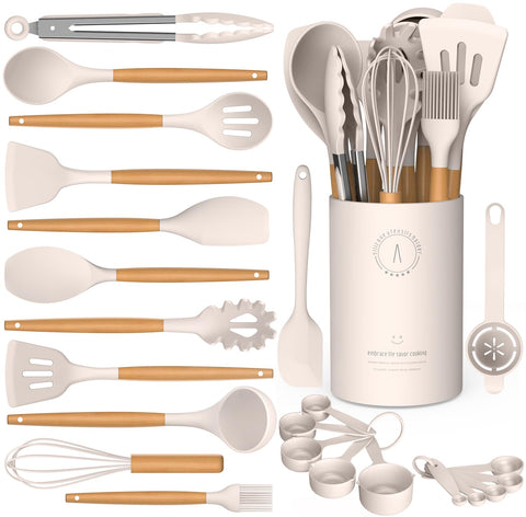 AVGPD silicone cooking utensils full set for non-stick cookware protection