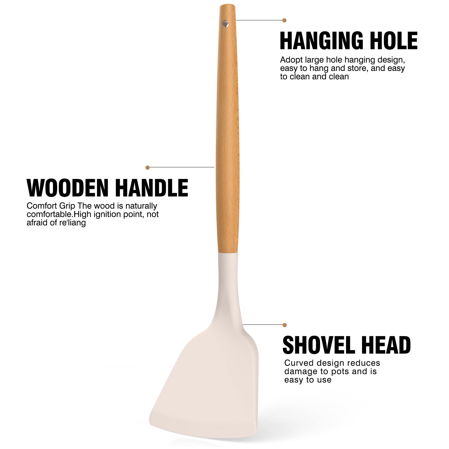 AVGPD egg whisk with wooden handle for fluffy mixes