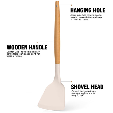 AVGPD egg whisk with wooden handle for fluffy mixes