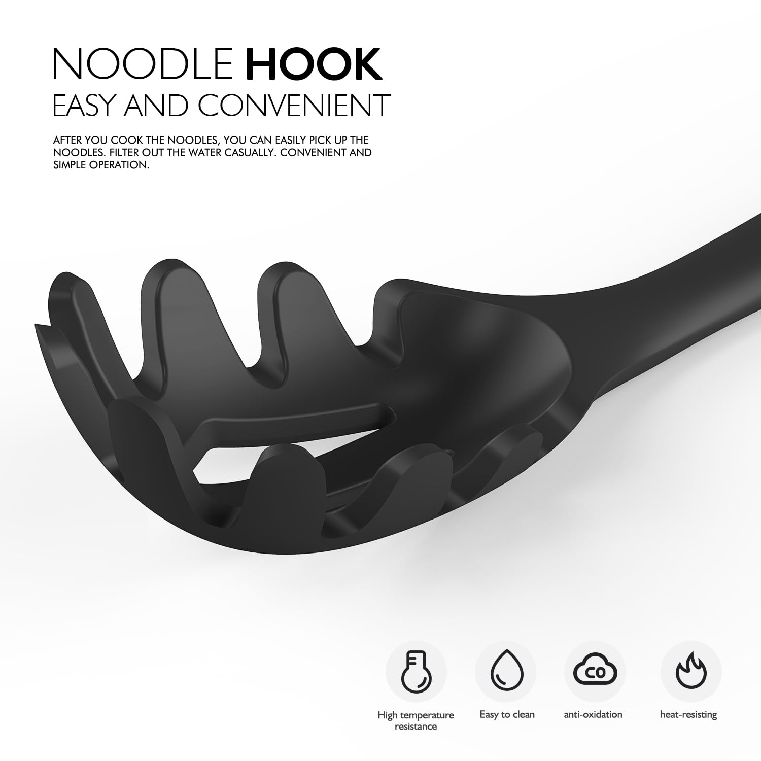 AVGPD silicone serving spoon with wooden handle for easy serving.