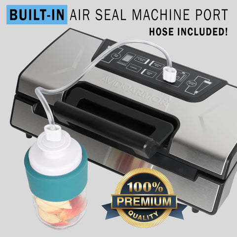 Avid Armor AVS2400 built-in cutter demonstrates precise bag sizing.