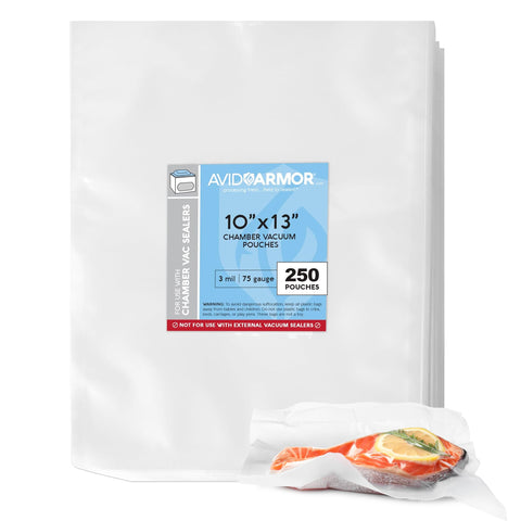 Avid Armor chamber bags pack front – durable BPA-free food storage solution for sous vide prep.