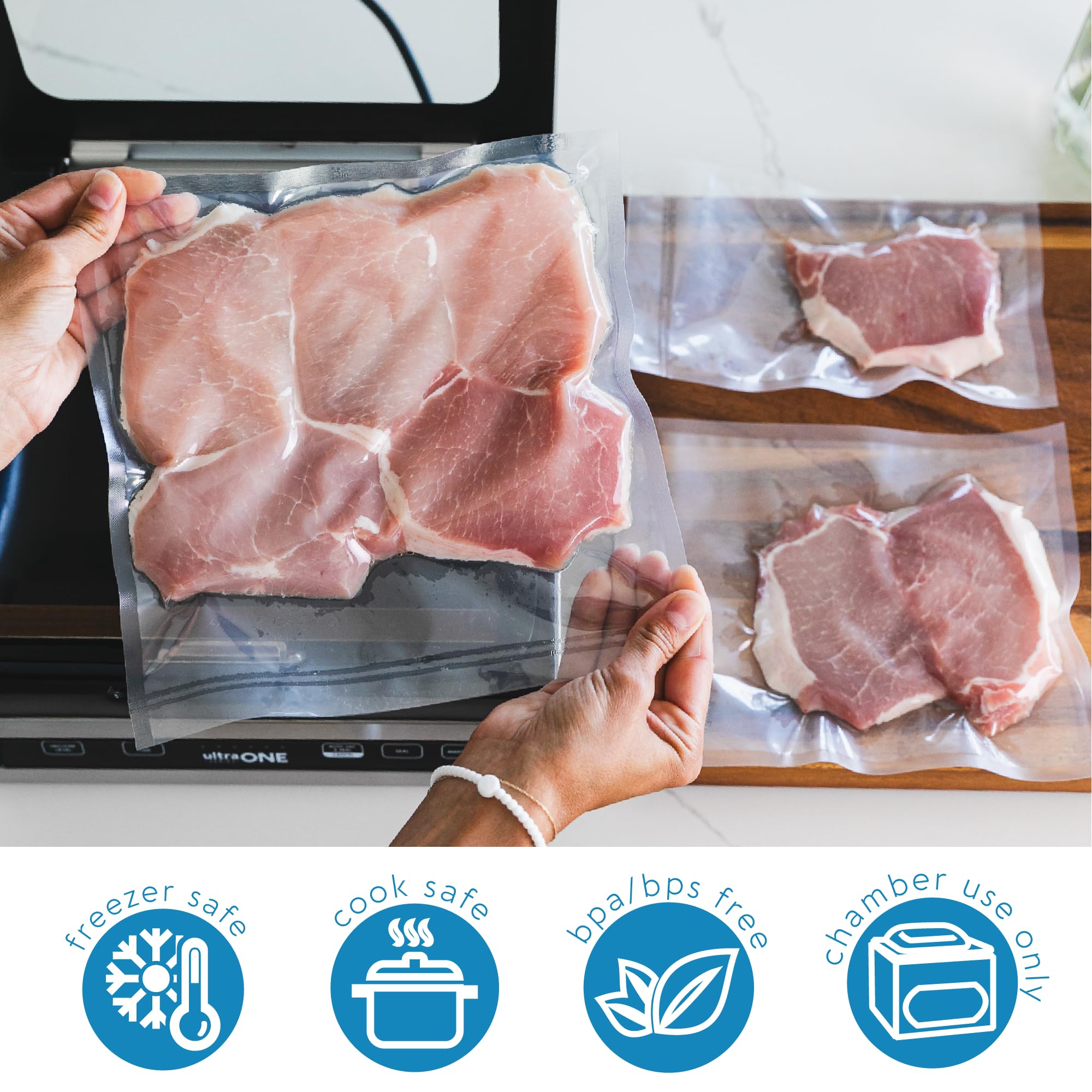 Avid Armor chamber vacuum bags 10x10 inches for large cuts and long-term storage.