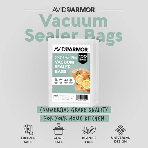 Avid Armor vacuum bags ready for sous vide and long-term freezer storage