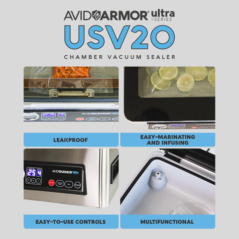 USV20 chamber marinating feature enables deeper flavor absorption