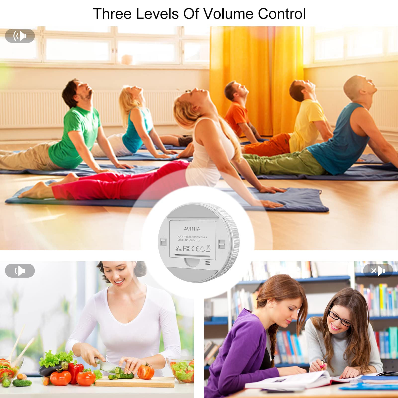 AVINIA timer emits up to 90dB for clear reminders across rooms