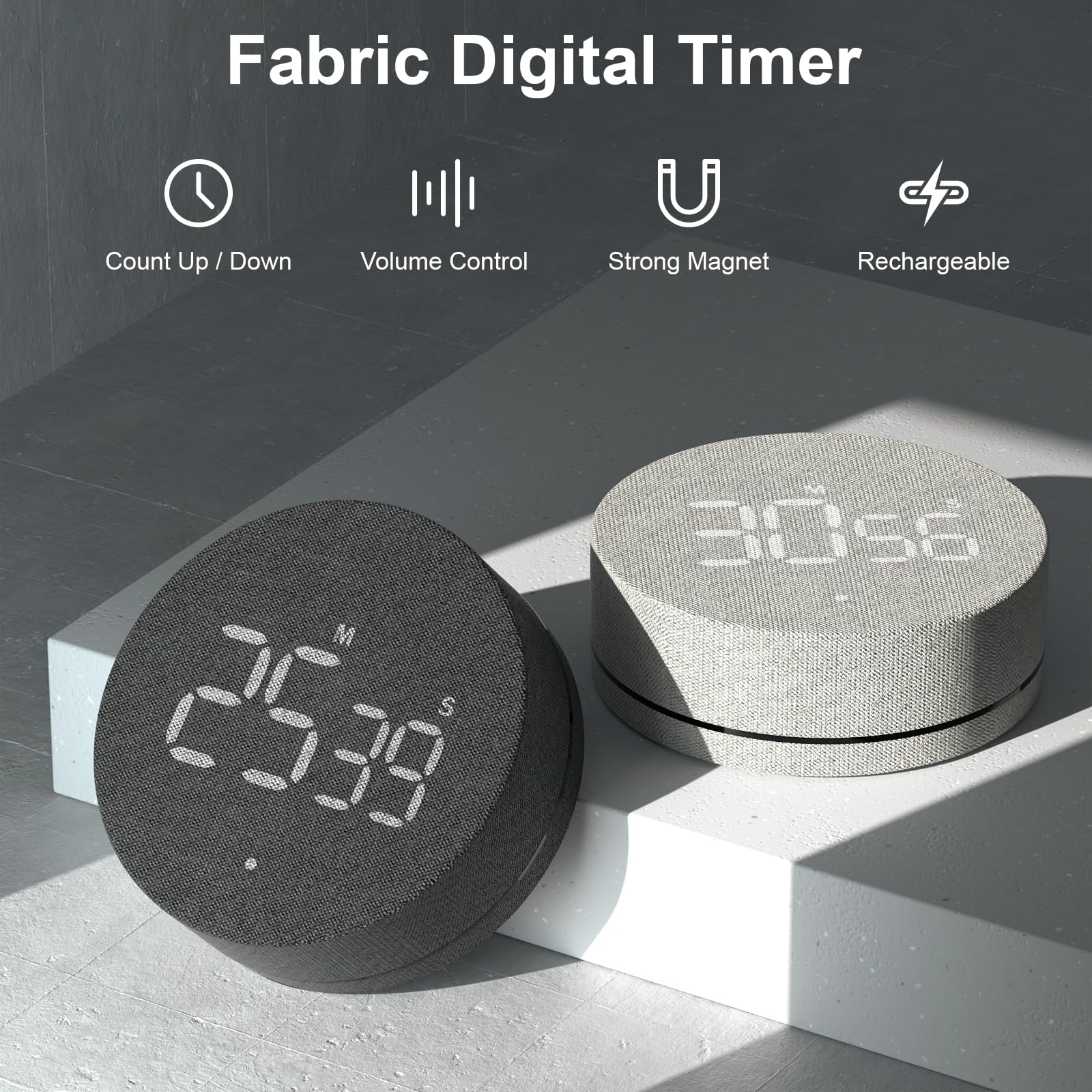 AVINIA desk timer magnetic attachment securing to a refrigerator for quick timing