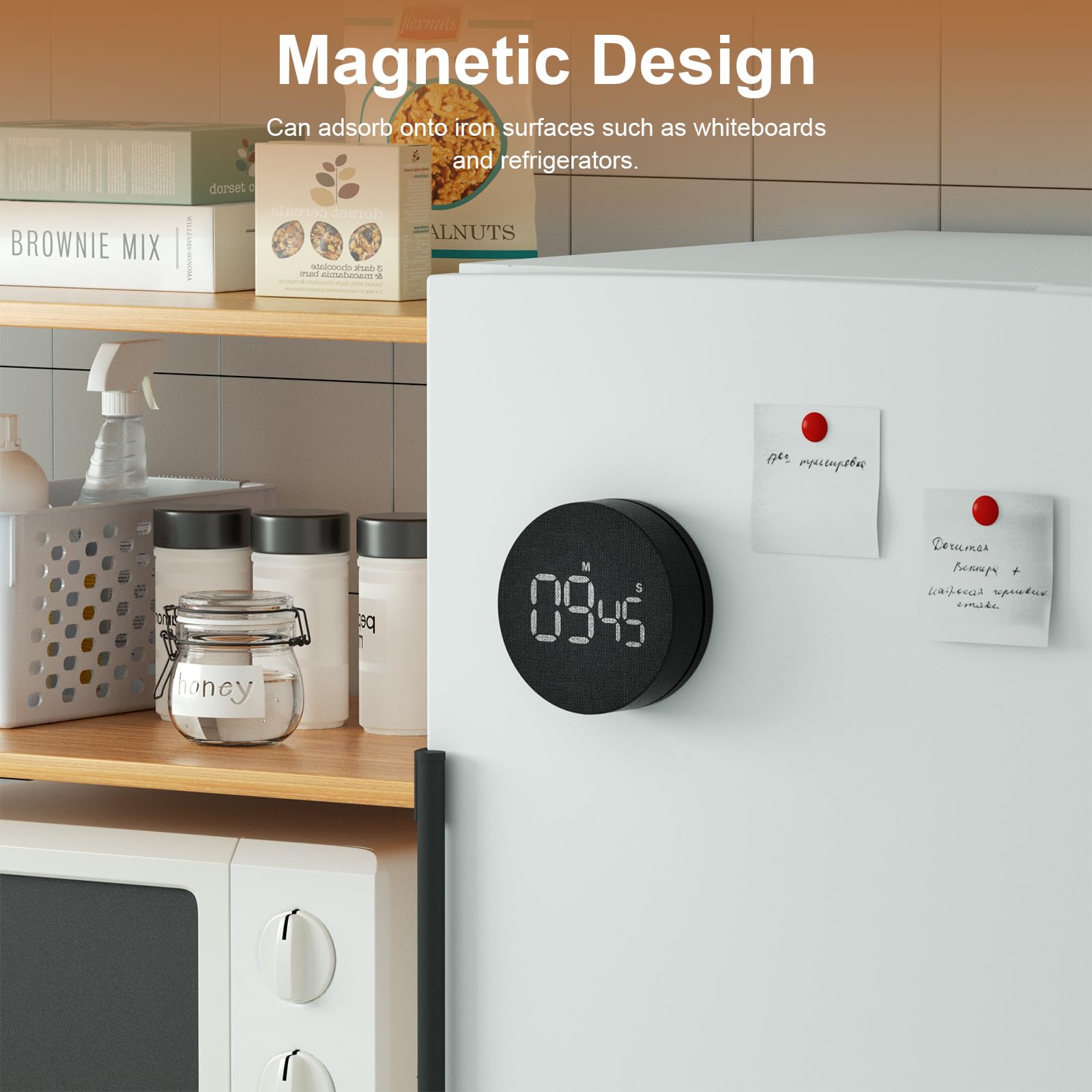 AVINIA desk timer USB-C charging highlighting long life between charges