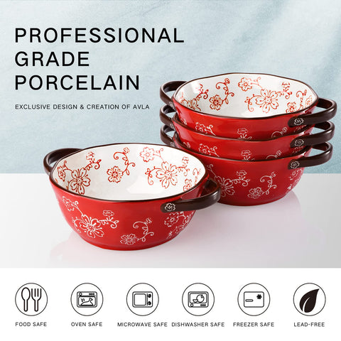 Sturdy handles on AVLA bowls provide easy grip for balanced serving.