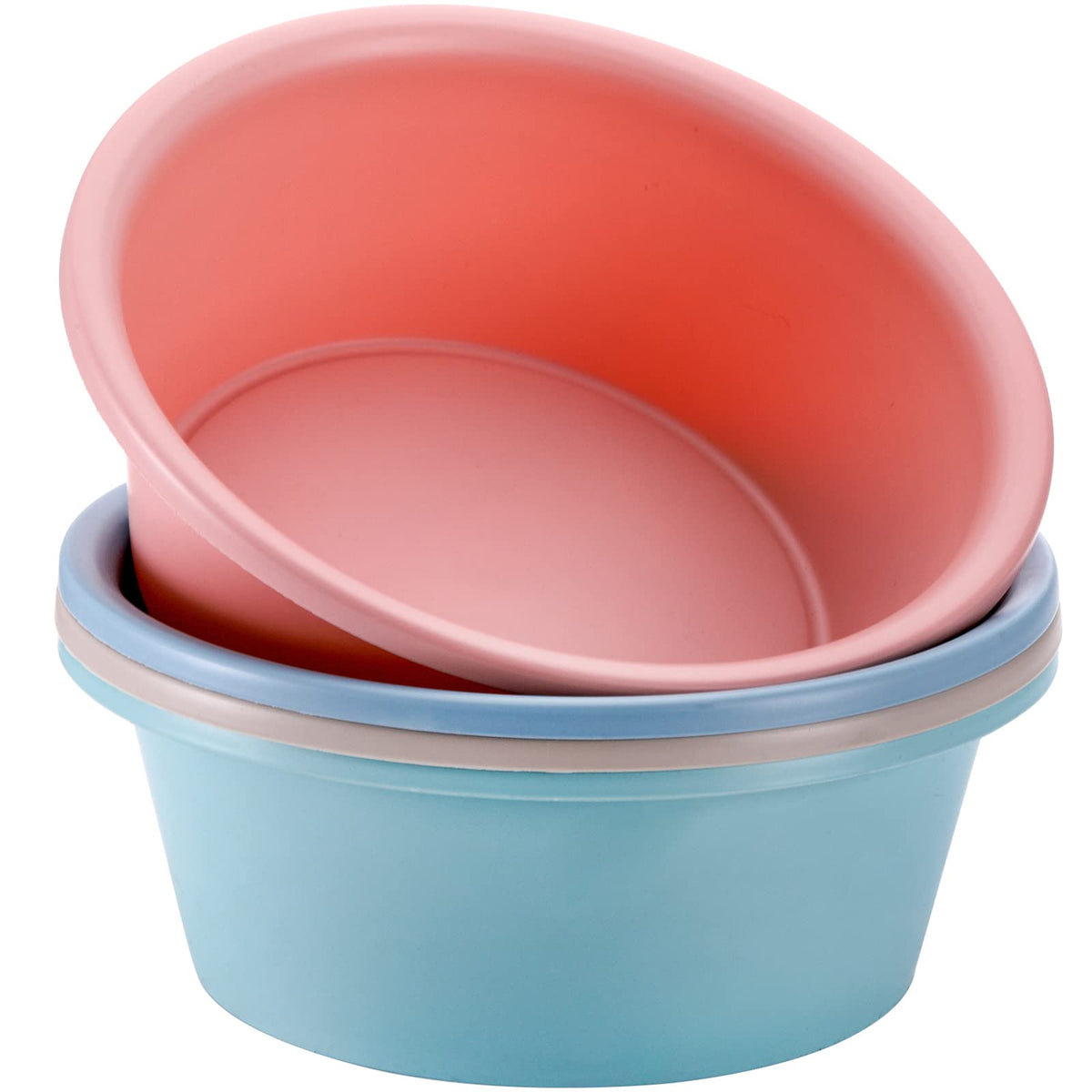 AVLA 4-pack round wash basin for quick dishwashing and soaking in kitchens.