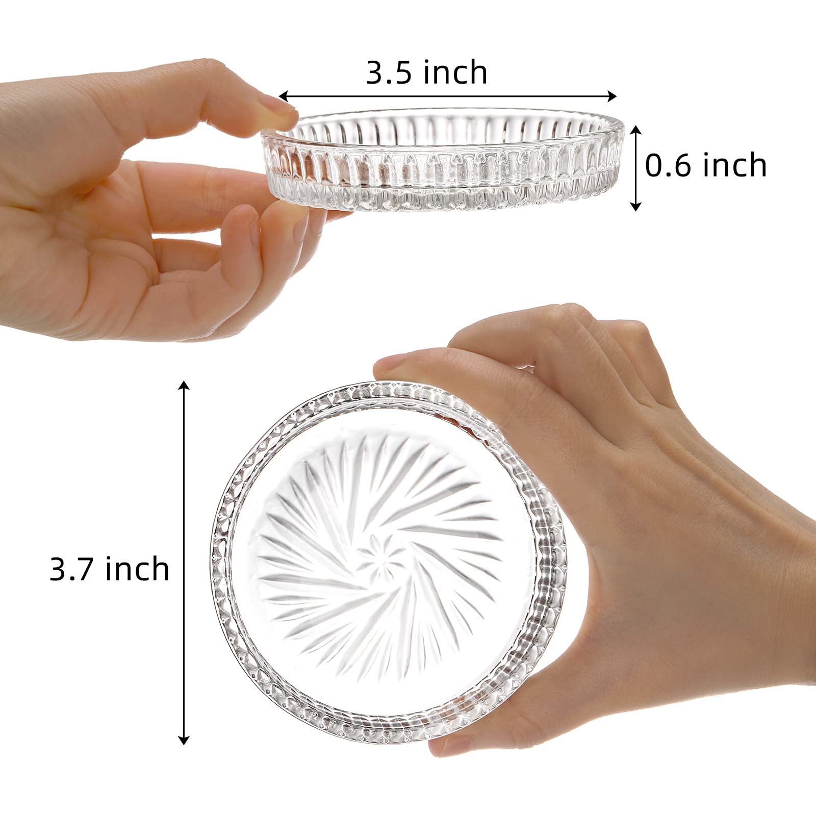 AVLA round glass coaster guards tables from heat and moisture.