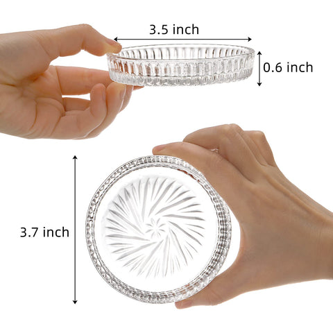 AVLA round glass coaster guards tables from heat and moisture.