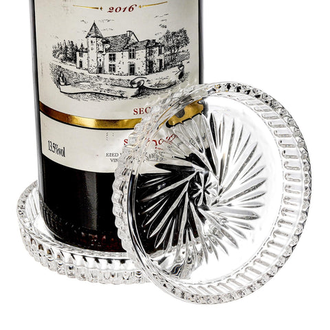 AVLA decorative crystal coaster with floral carving complements any style.