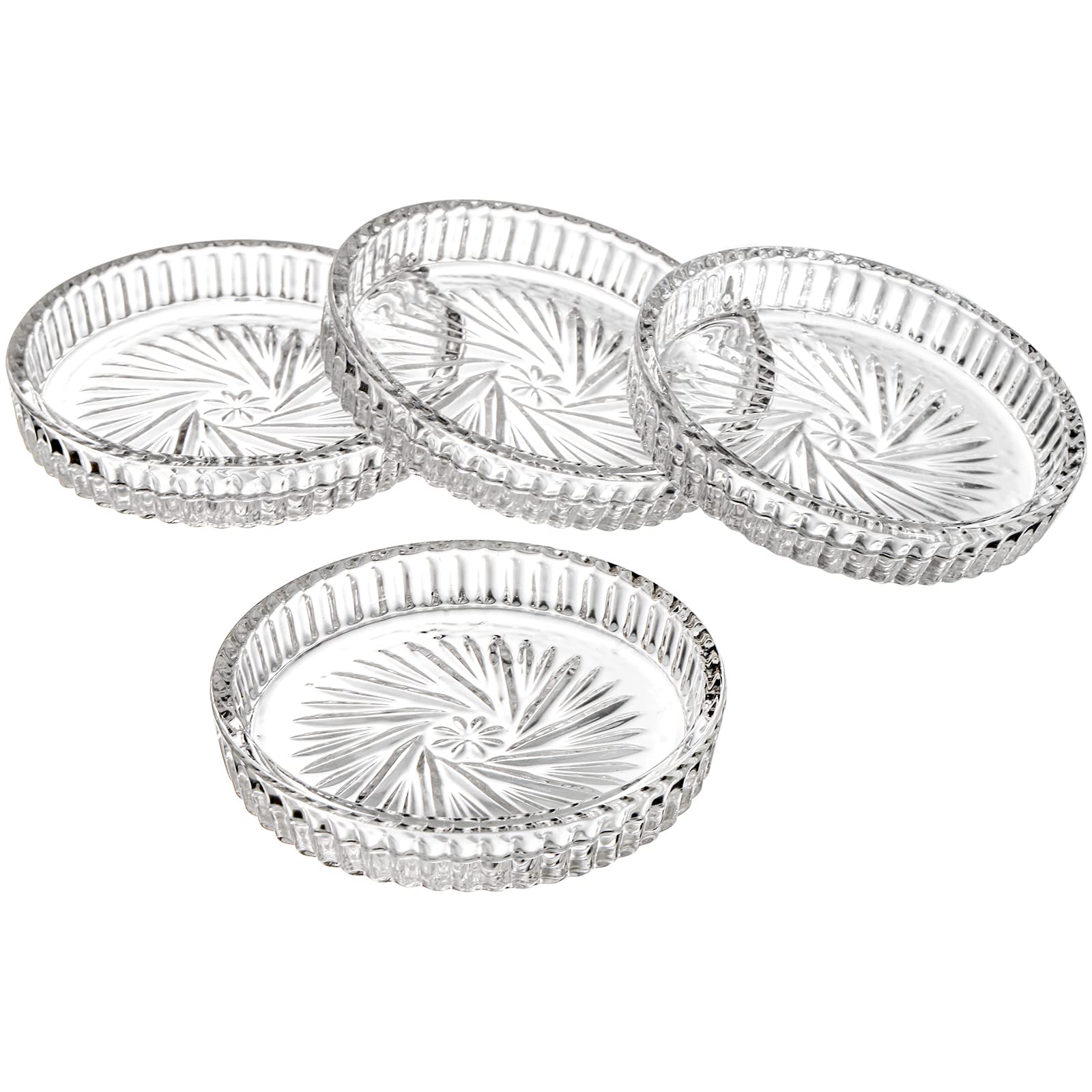 AVLA eight-pack coaster set adds elegant decor to table settings.