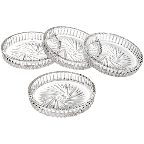 AVLA eight-pack coaster set adds elegant decor to table settings.