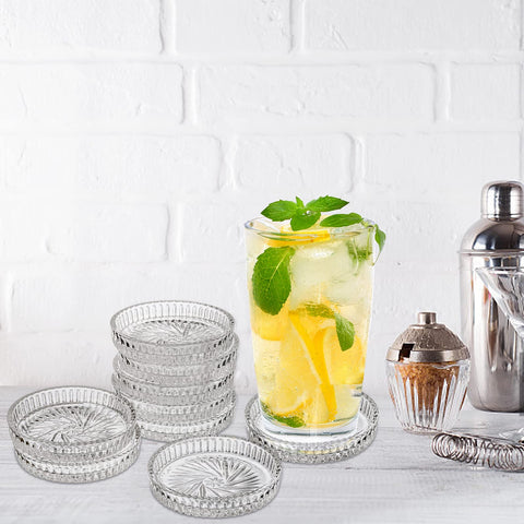 AVLA raised-border coasters prevent water marks on tables.