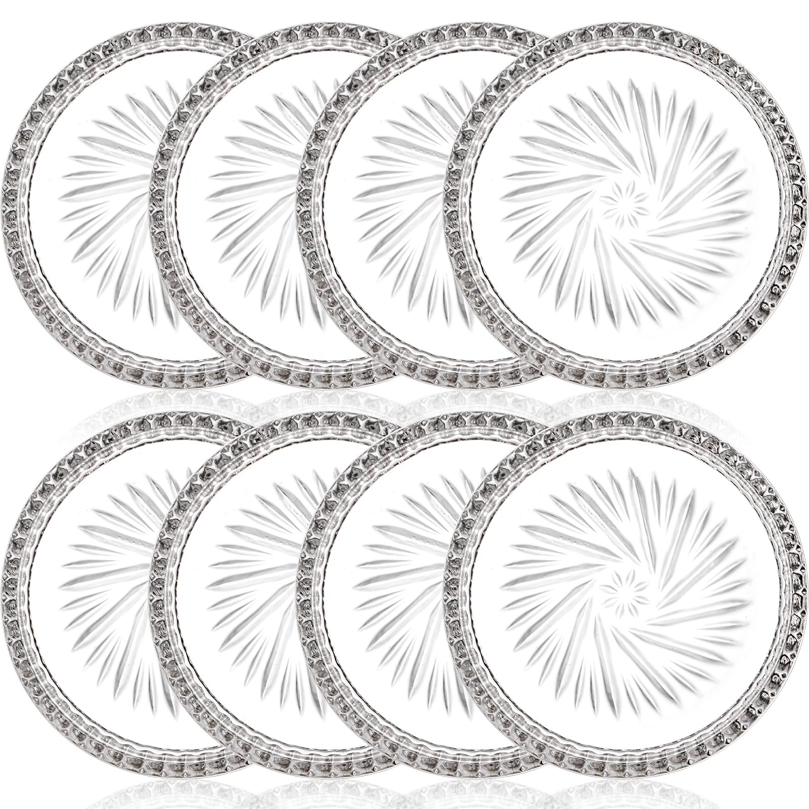AVLA crystal coaster with raised edge keeps surfaces dry.
