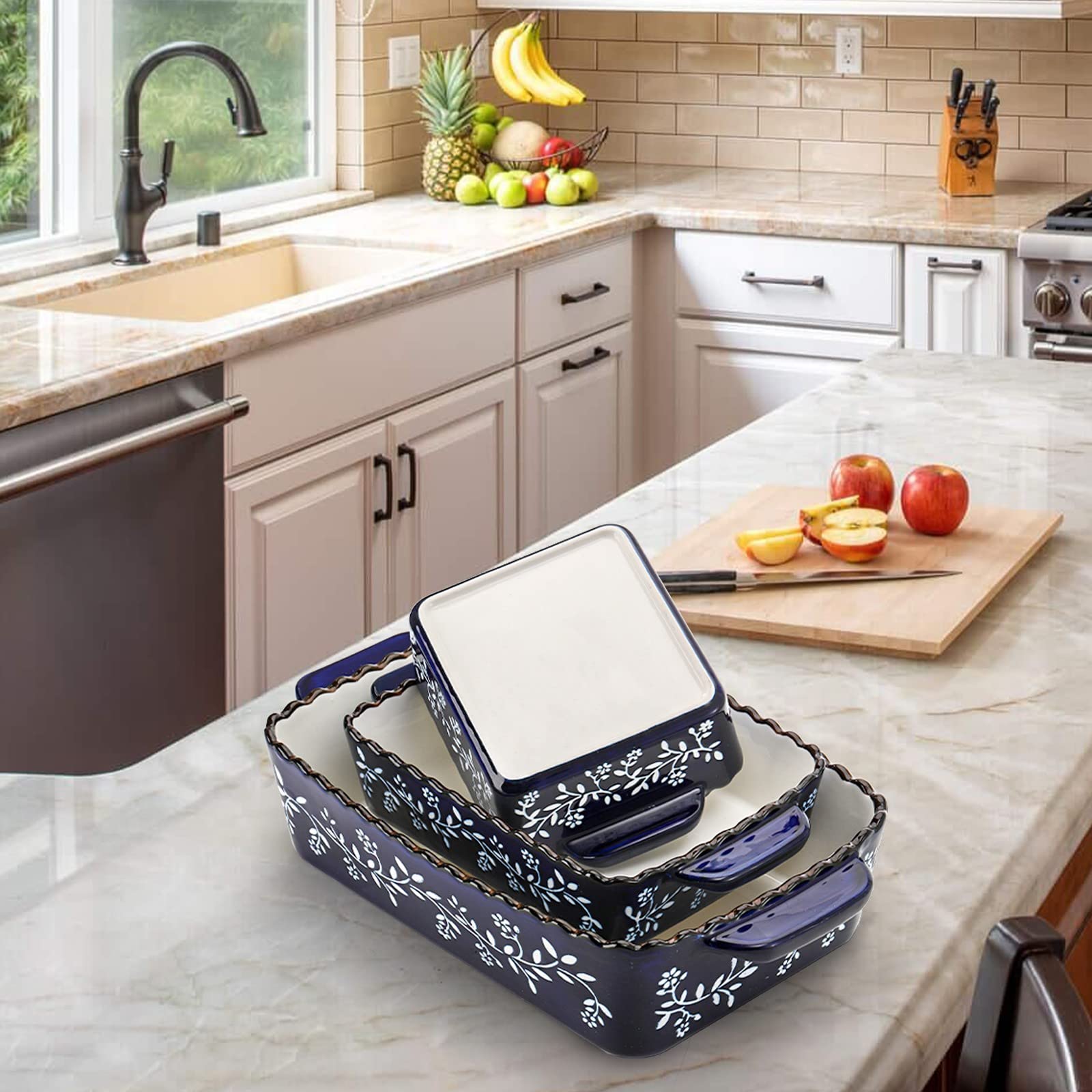 AVLA porcelain baking dish gift-ready for birthdays or housewarmings.