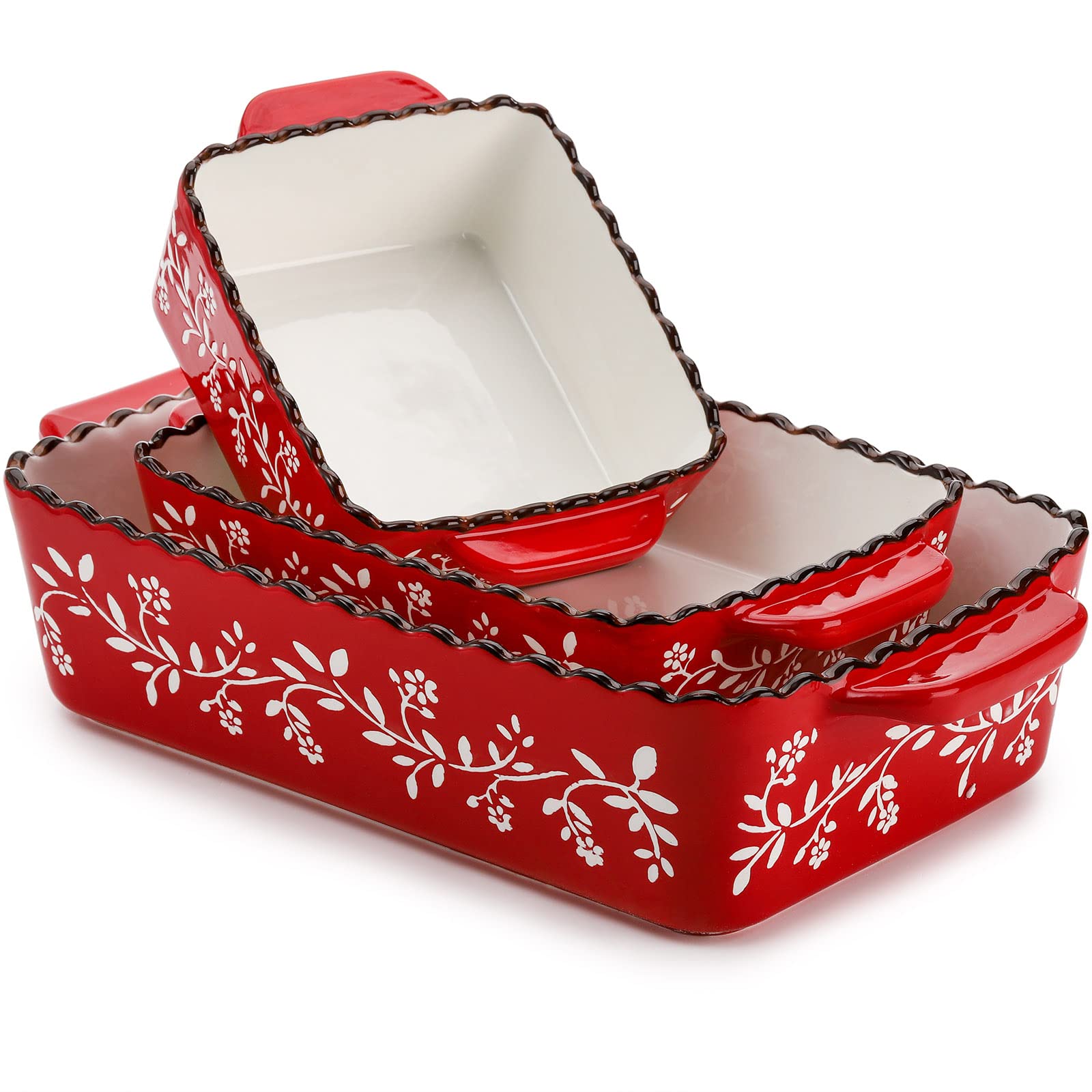 AVLA large ceramic baking dish ready for lasagna prep and easy transport