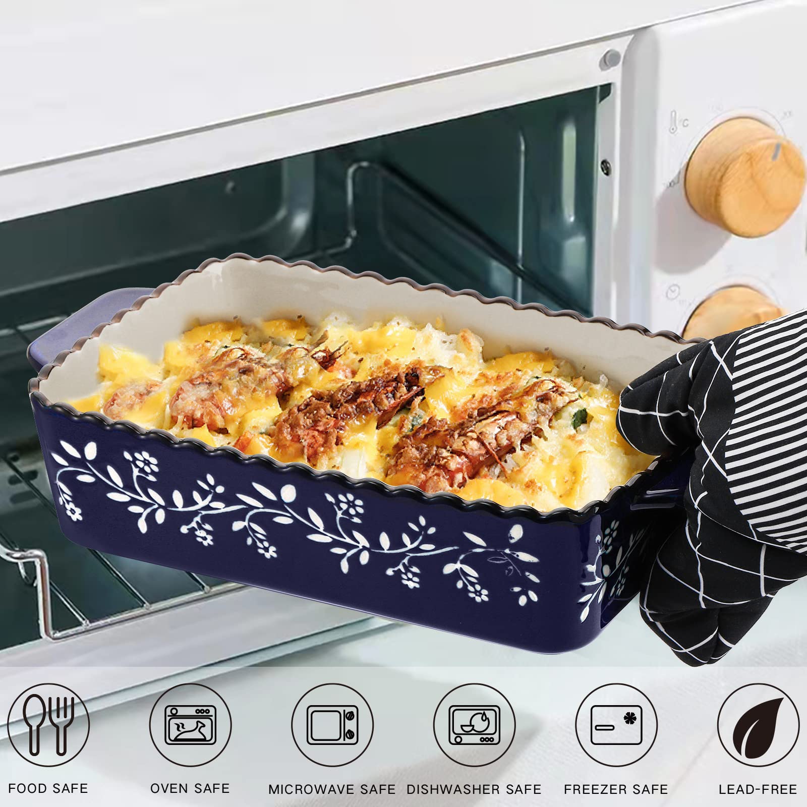 AVLA medium rectangular bakeware dish ideal for chicken, roasting, and sides.