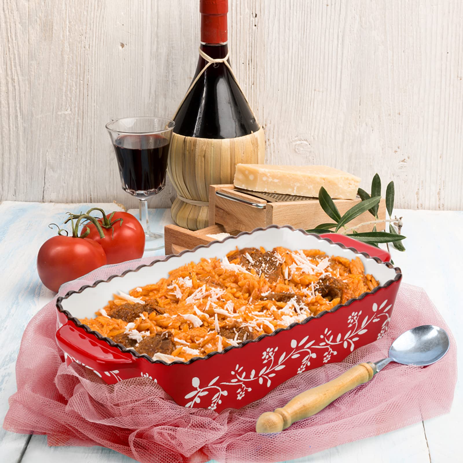 AVLA porcelain bakeware texture highlights durability and clean look
