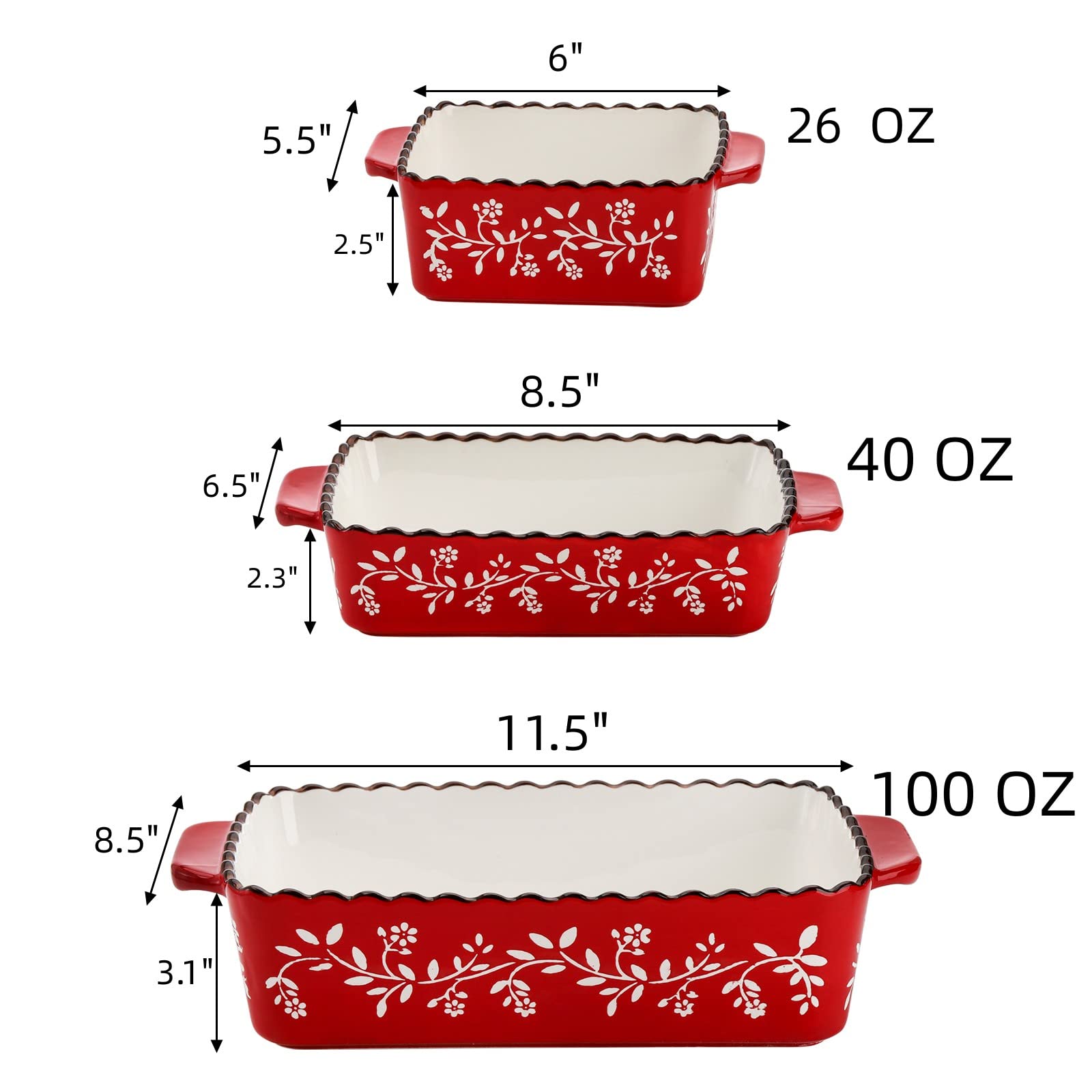 AVLA rectangular baking dishes arranged for family-size casseroles and weeknight meals