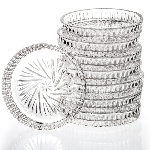 AVLA round glass coaster protects dining surfaces at home and cafes.