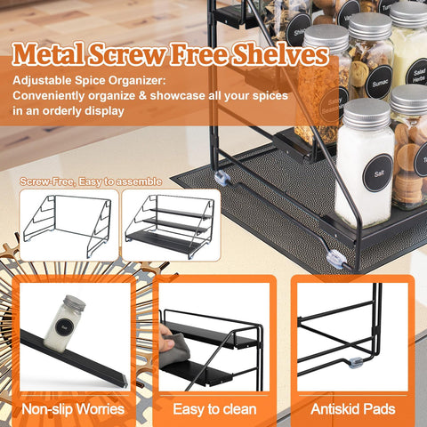 AVMDOM countertop spice rack enhances accessibility and organization