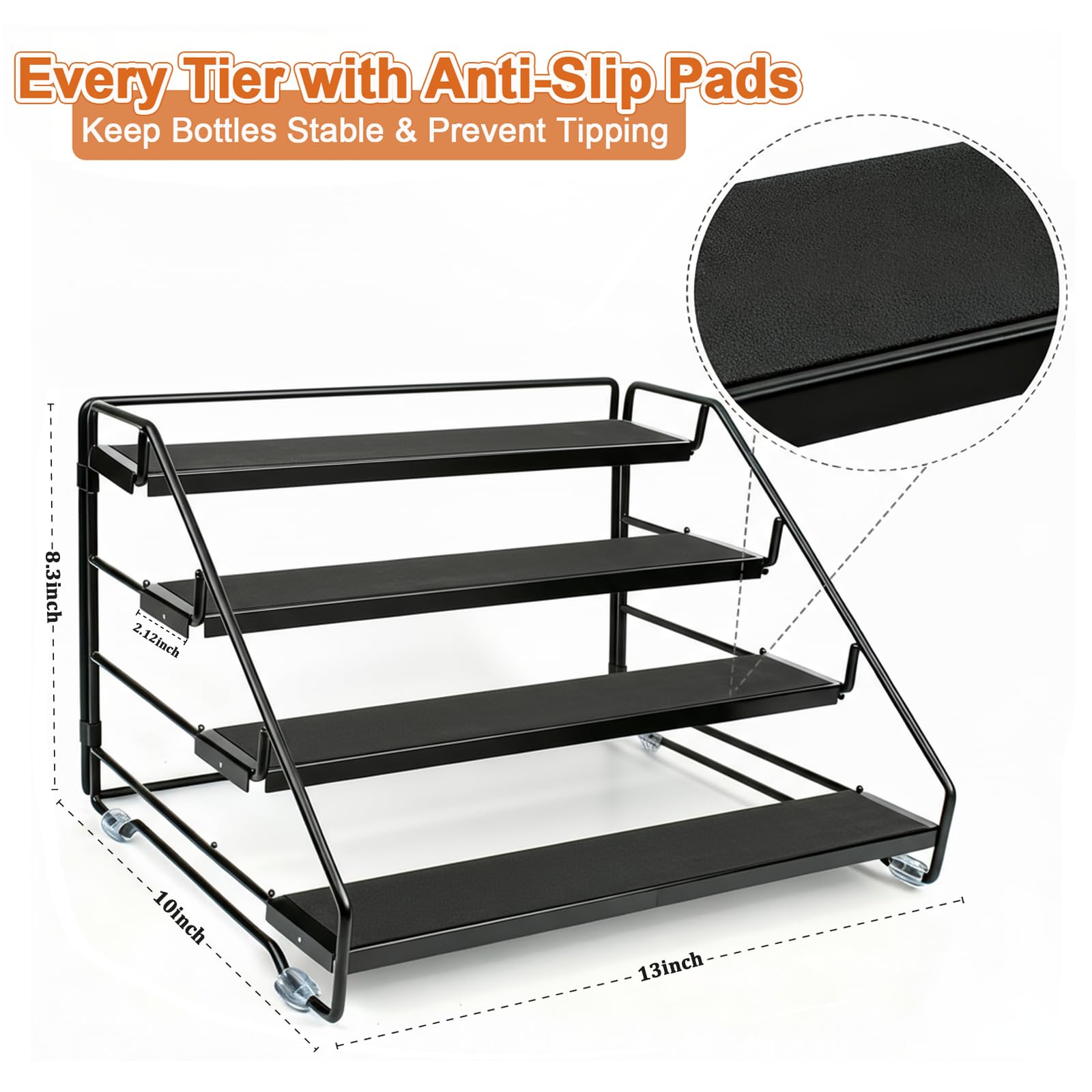 AVMDOM durable metal spice rack with rust-resistant coating for longevity